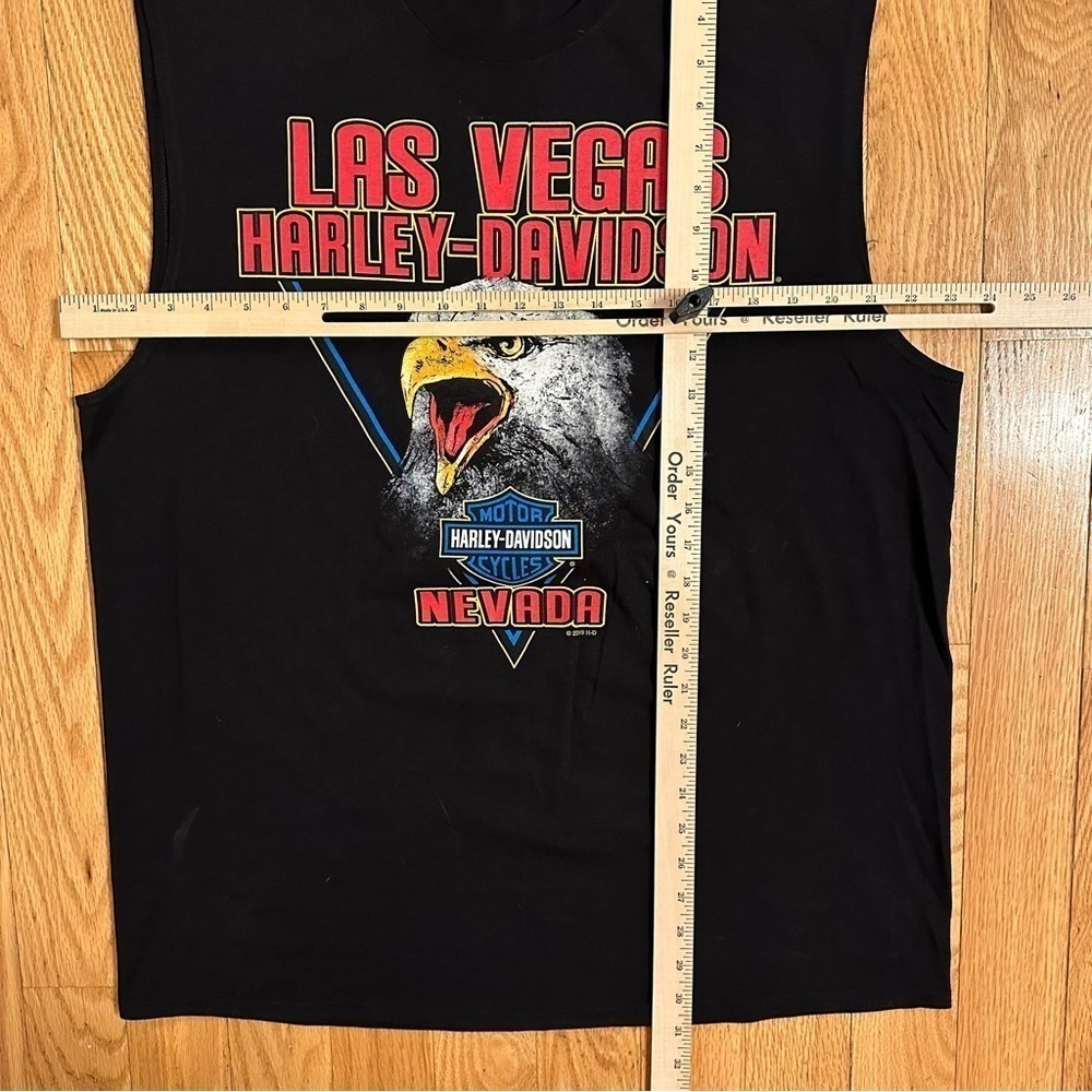 Harley Davidson Motorcycles Las Vegas Sleeveless Muscle TShirt Black Eagle Sz XL - Picture 3 of 6